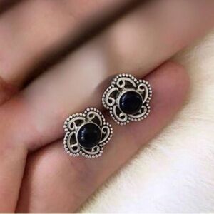 Black Onyx Stud Earrings